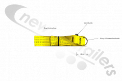 YELLOW-3.0-D1.2 Dawbarn Cover Sheet Side Strap With D Eyelet 1.2Mts Down In Yellow LG:3Mts