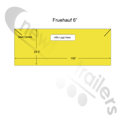 Fruehauf Back Flap Sheet Yellow6 Dawbarn Cover Sheet Rear Back Flap 6" Hood Yellow For Fruehauf Tipper