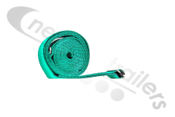 GREEN-3.0-D1.2 Cover Sheet Side Strap With D Eyelet 1.2Mts Down In Green LG:3Mts