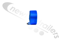 BLUE-3.5-D1.75 Dawbarn Cover Sheet Side Strap For Moving Floor Trailers With D Eyelet 1.75m Down In Blue LG:3.5m